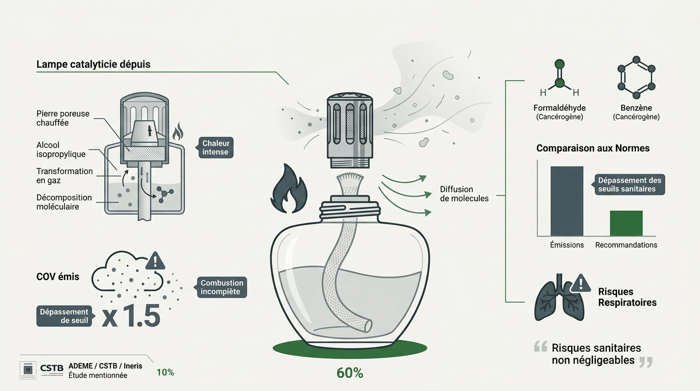 Risques de pollution intérieure lampe à catalyse